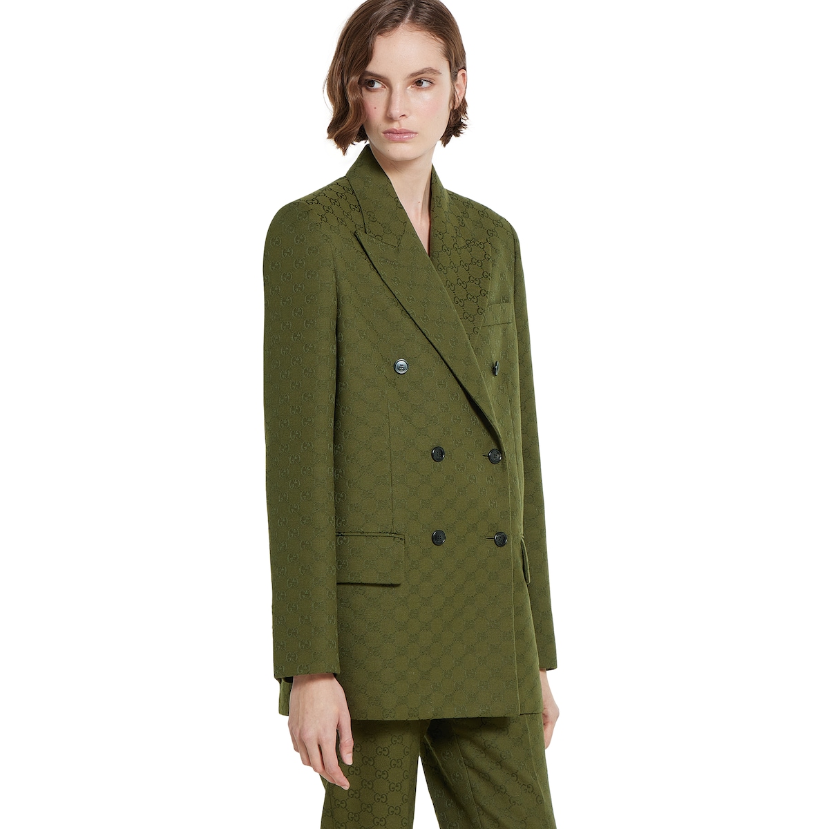 GG canvas jacket in forest green | GUCCI® US