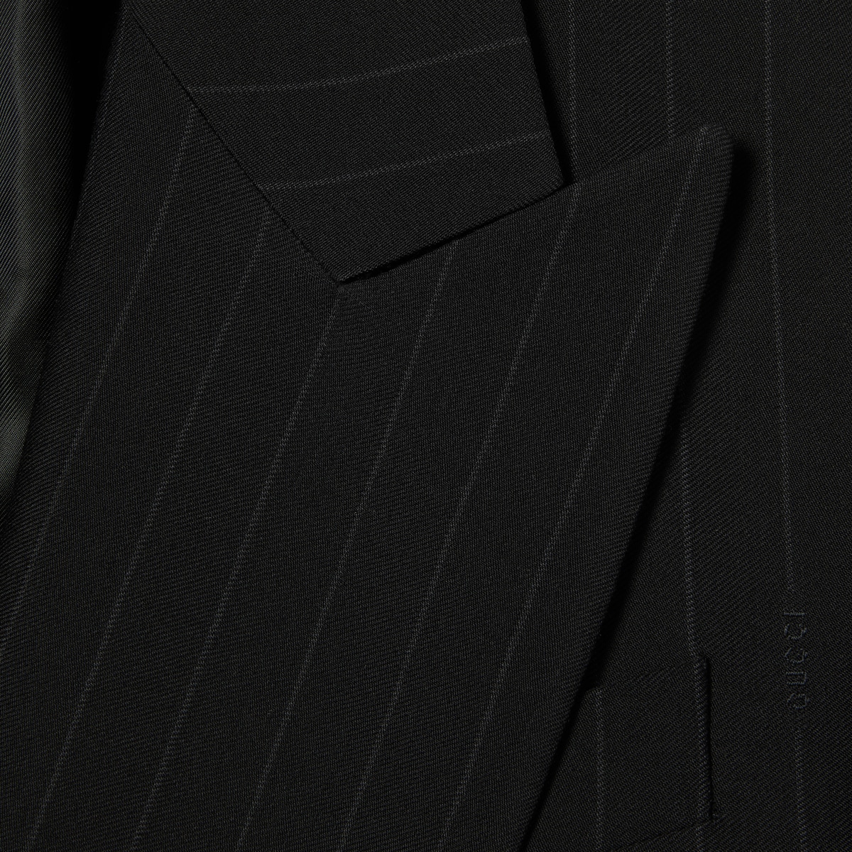 Pinstripe Gucci wool jacquard jacket in black | GUCCI® US