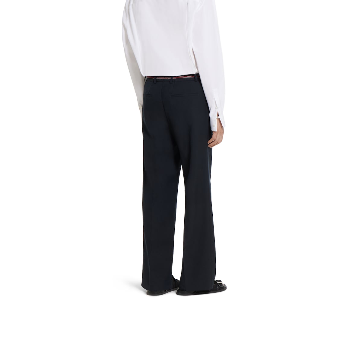 Wool pant with selvedge detail in dark blue | GUCCI® US
