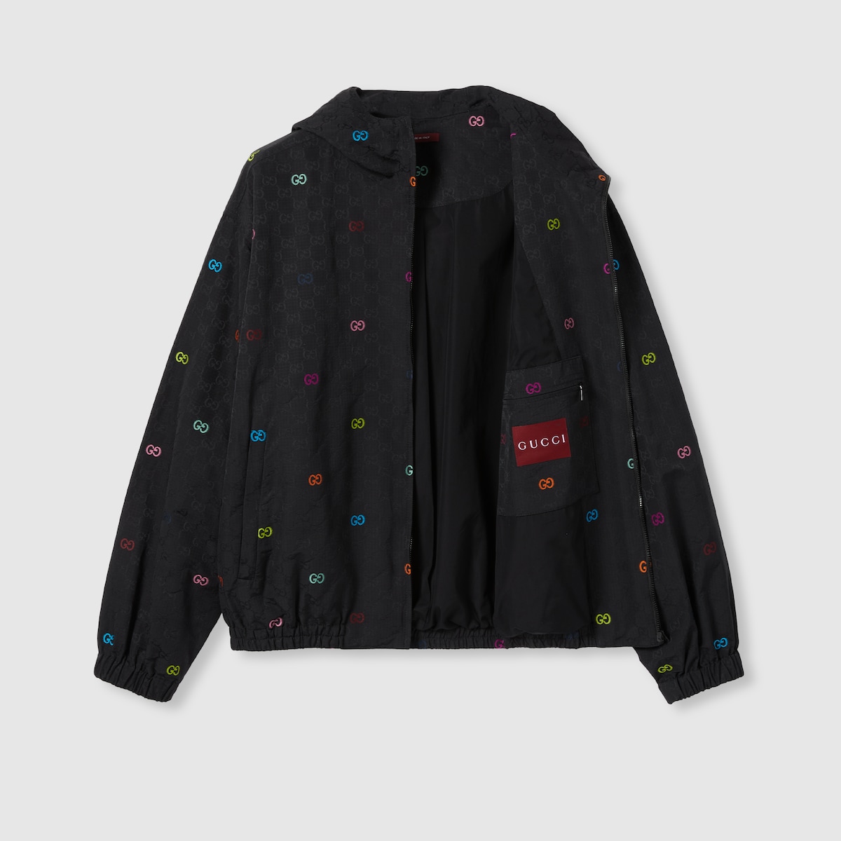 GG cotton ripstop zip jacket in black | GUCCI® SI