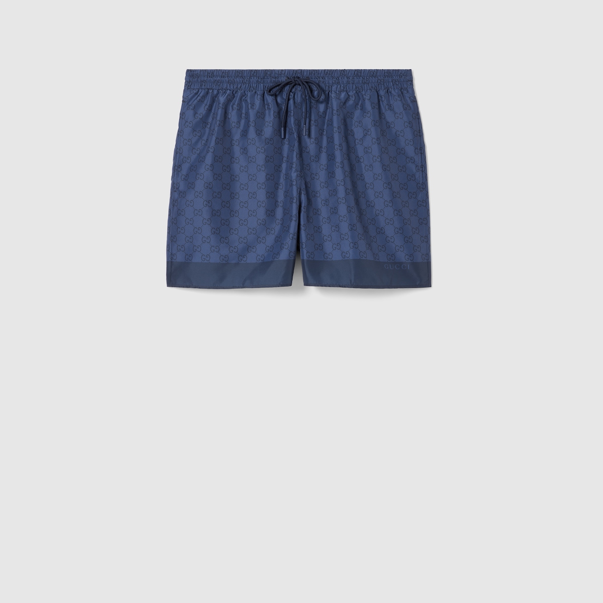Printed technical poplin swim shorts in navy | GUCCI® CA Printed technical poplin swim shorts in navy | GUCCI® CA