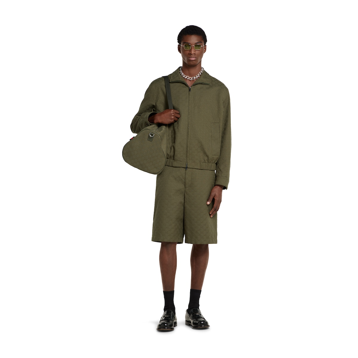 GGキャンバス ボンバージャケット ・フォレストグリーン | GUCCI公式