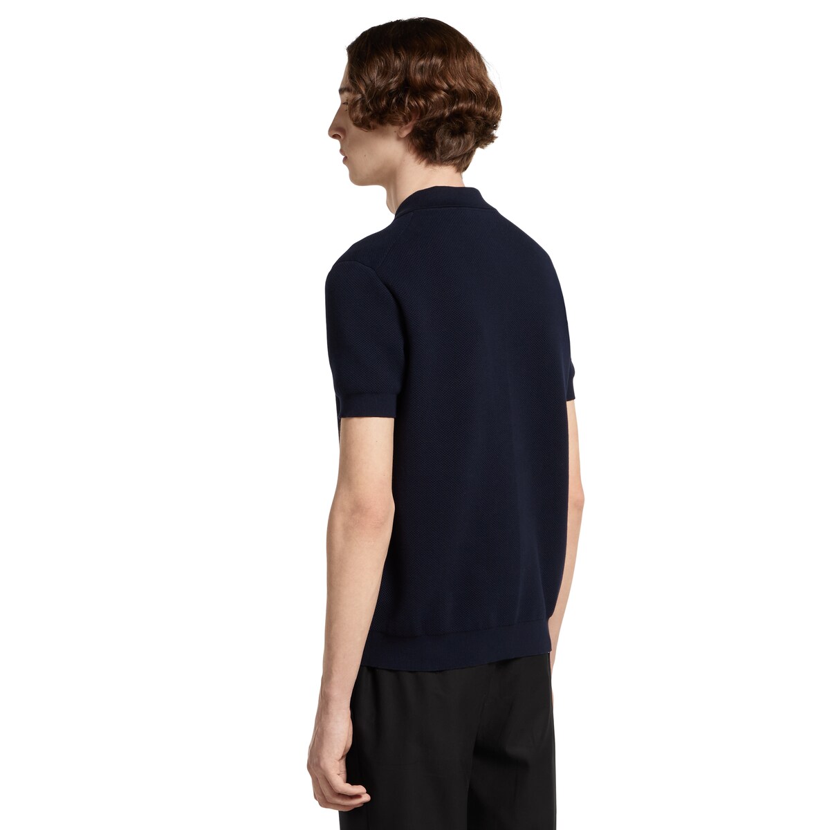 グッチ　ポロシャツ Cotton piquet polo shirt with Web in navy | GUCCI® US
