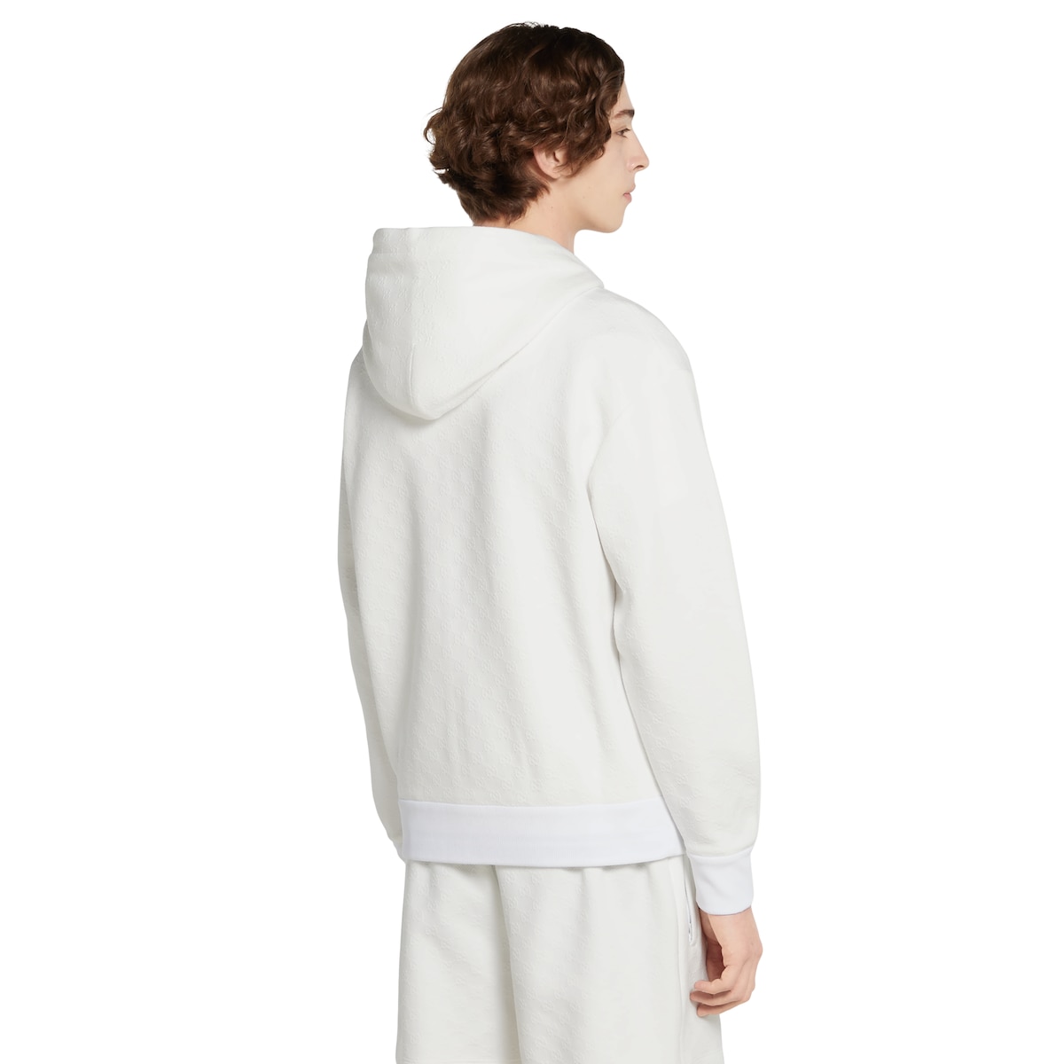 Embossed GG technical jersey zip jacket in white | GUCCI® US