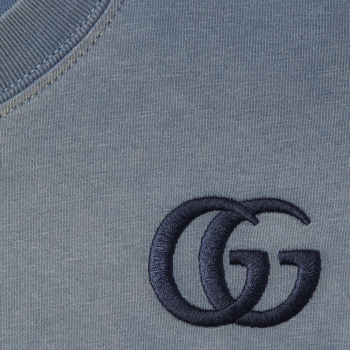 Printed cotton jersey T-shirt in blue | GUCCI® US Printed cotton jersey T-shirt in blue | GUCCI® US