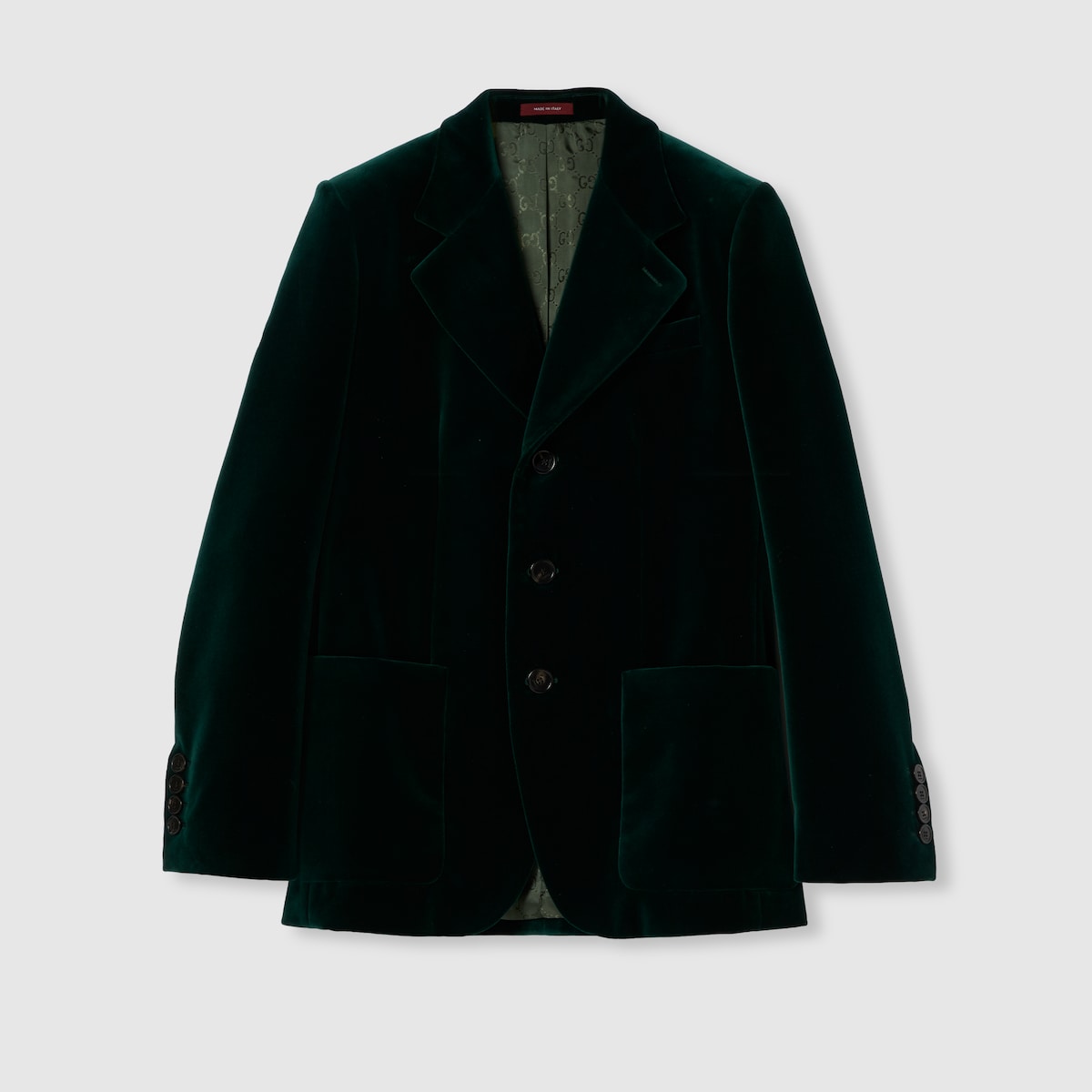 クラッシックGUCCI ダークグリーン ベルベット テーラードジャケット 849749_Z7AZS_3089_001_100_0000