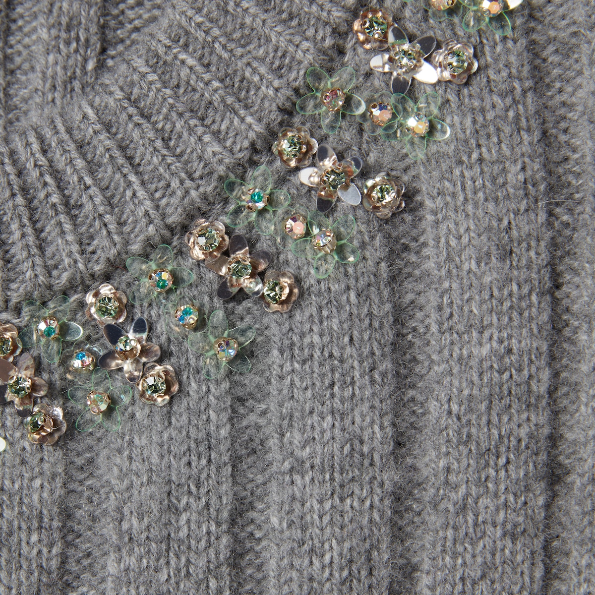 美品 CHIEKO+ luxe knit 02 wool & cashmere Rib soft wool and cashmere top in grey | GUCCI® US