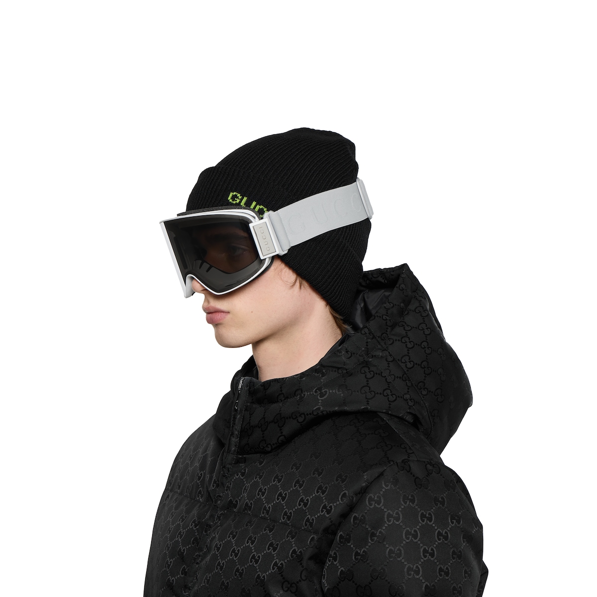 Mask-shaped sunglasses in white - thumbnail 3
