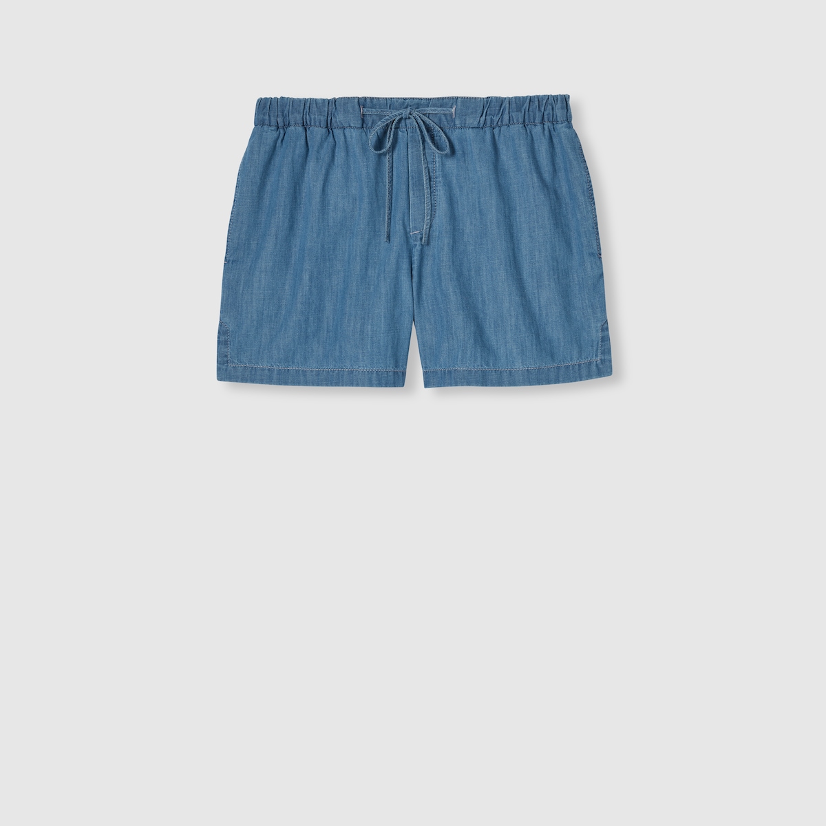 Denim shorts with Horsebit in light blue | GUCCI® US