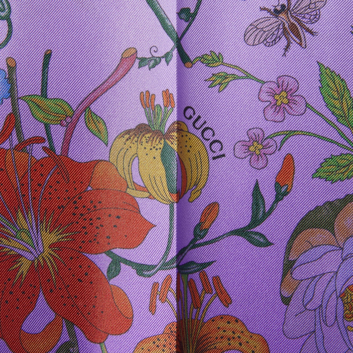 Printed silk shirt in lilac and purple | GUCCI® SI