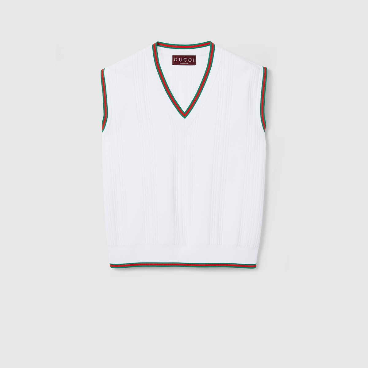 トップス Gucci knitted vest NWT Red GUCCI Vest GG cotton knit vest GG cotton jacquard