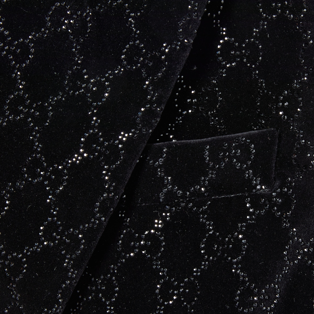 Embroidered cotton velvet jacket in black | GUCCI® ES