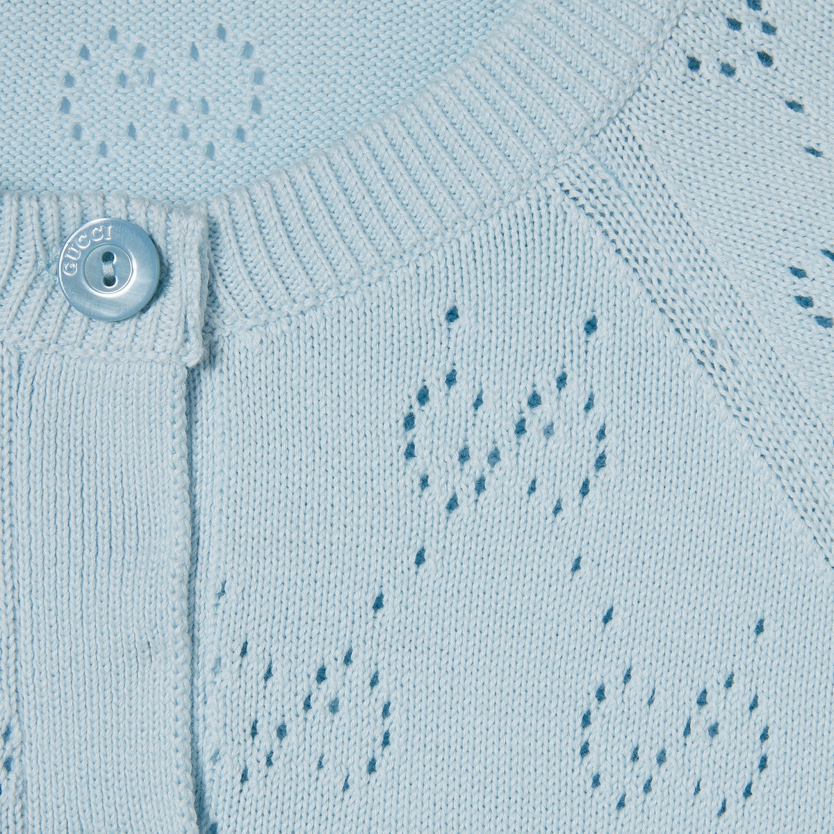 GG cotton cardigan in pale blue