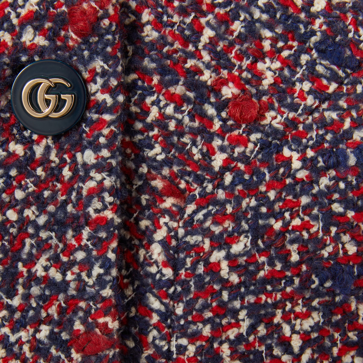 Wool bouclé jacket in blue and red | GUCCI® US