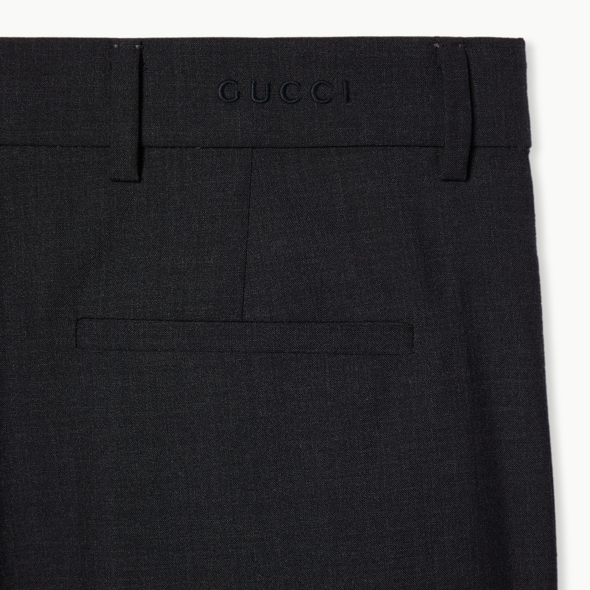 Wool pants with logo in dark grey | GUCCI® US
