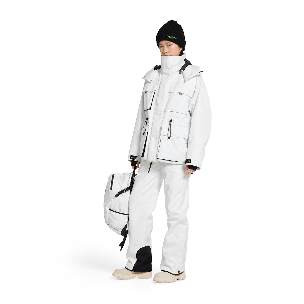 GG technical fabric jacquard pants in white | GUCCI® US