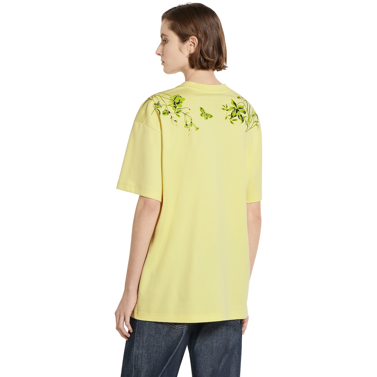 Soft cotton jersey T-shirt with print in lime green | GUCCI® US