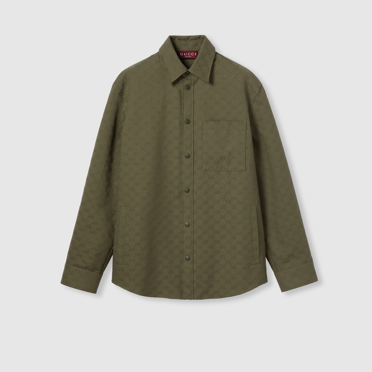 GG canvas shirt in forest green | GUCCI® US