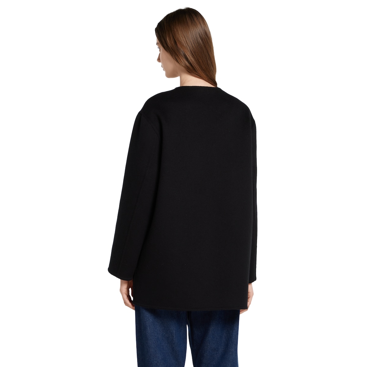 Reversible wool silk jacket in black and grey - thumbnail 5