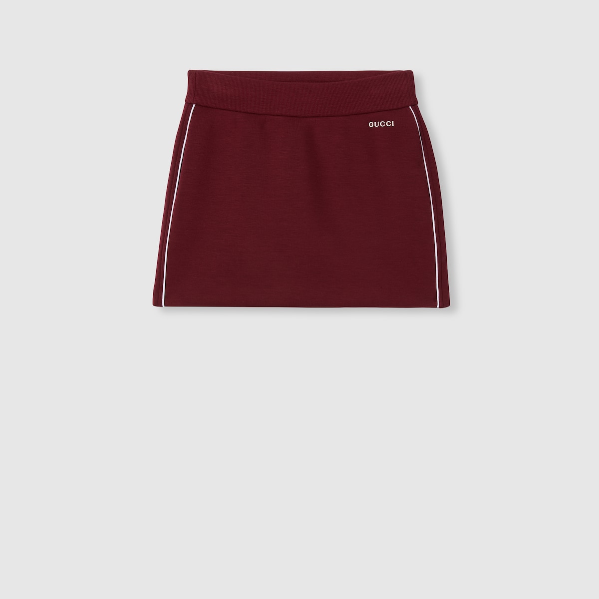 Jersey mini skirt with logo in rosso ancora red | GUCCI® US