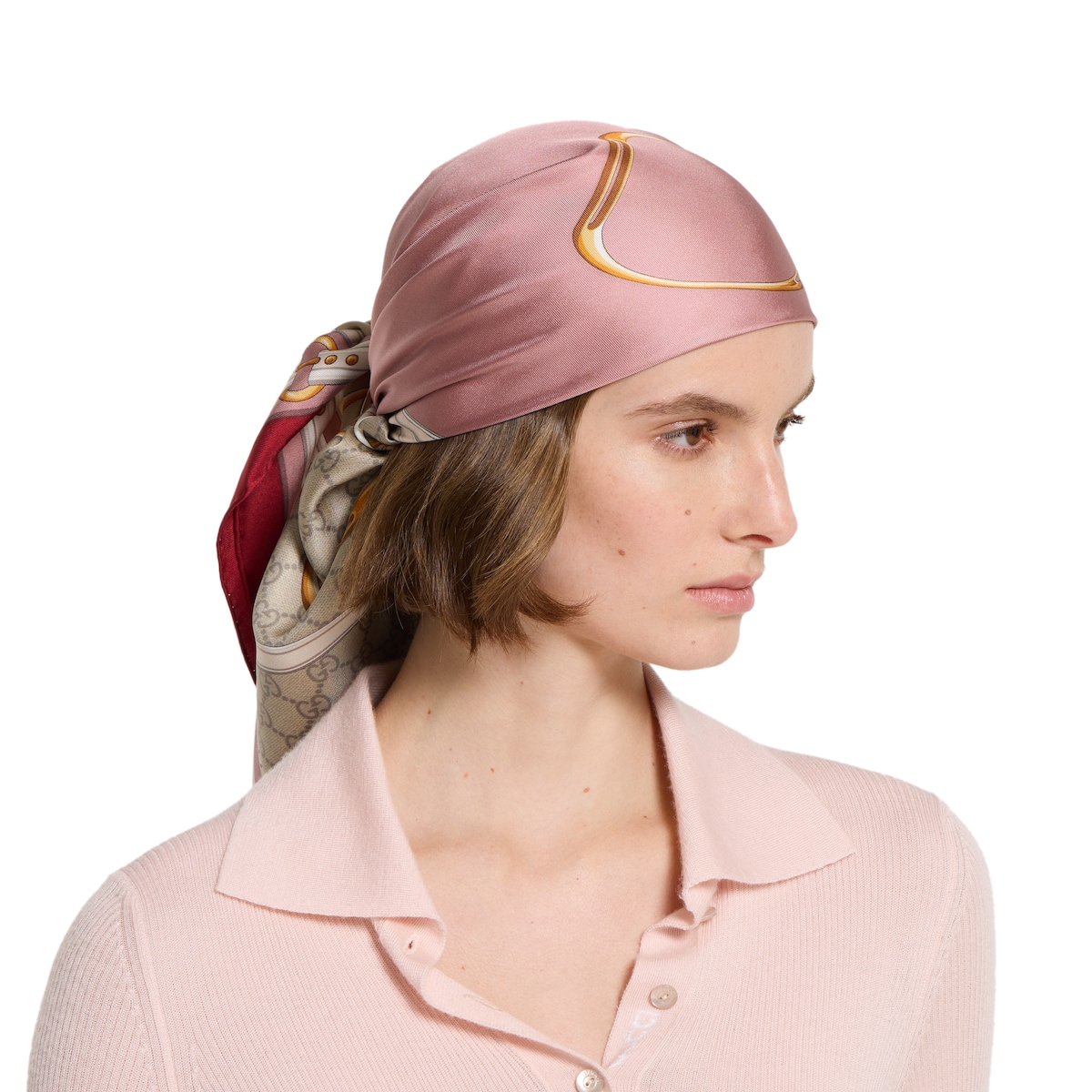 プリント シルクツイル スカーフ ・ボルドー＆ピンク | GUCCI公式