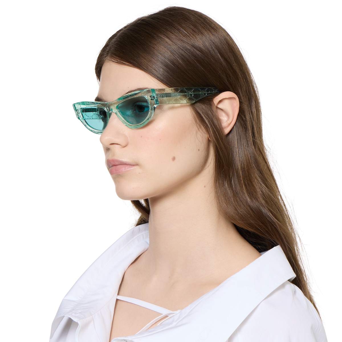 Cat eye sunglasses in turquoise | GUCCI® US