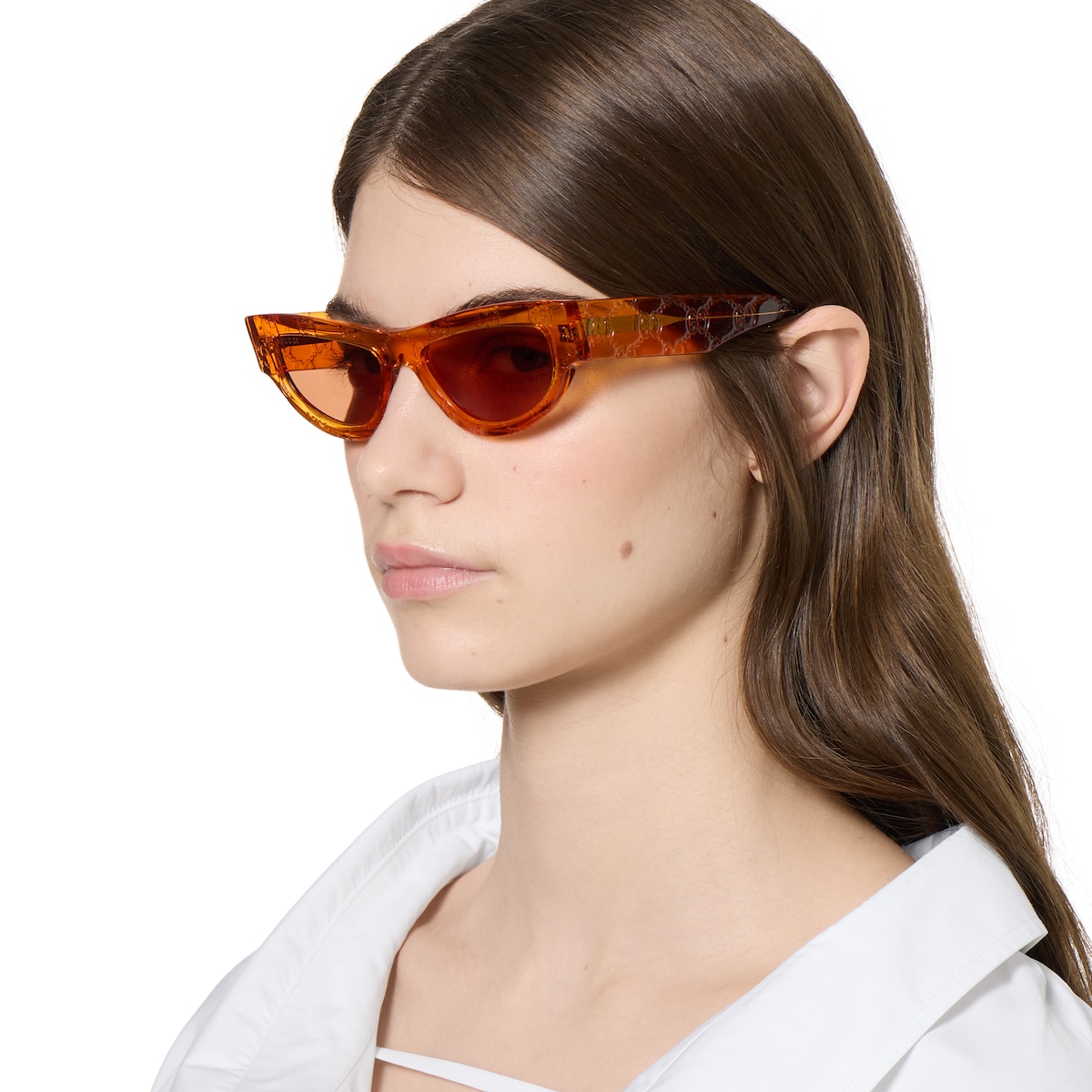 Cat eye sunglasses in orange | GUCCI® US