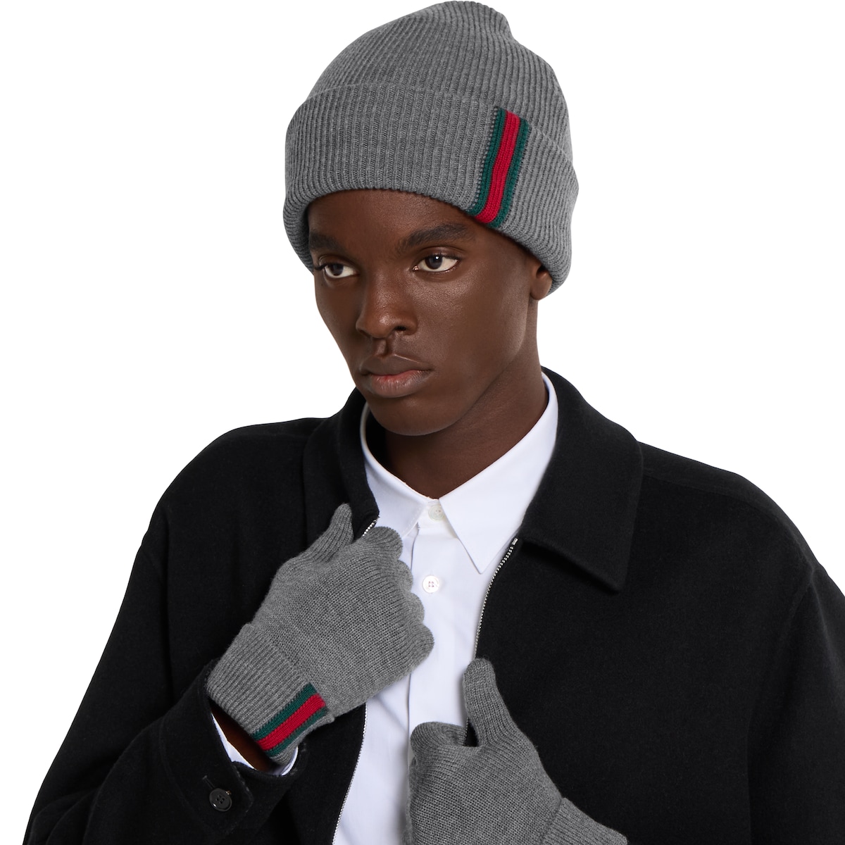 Wool hat with Web in grey