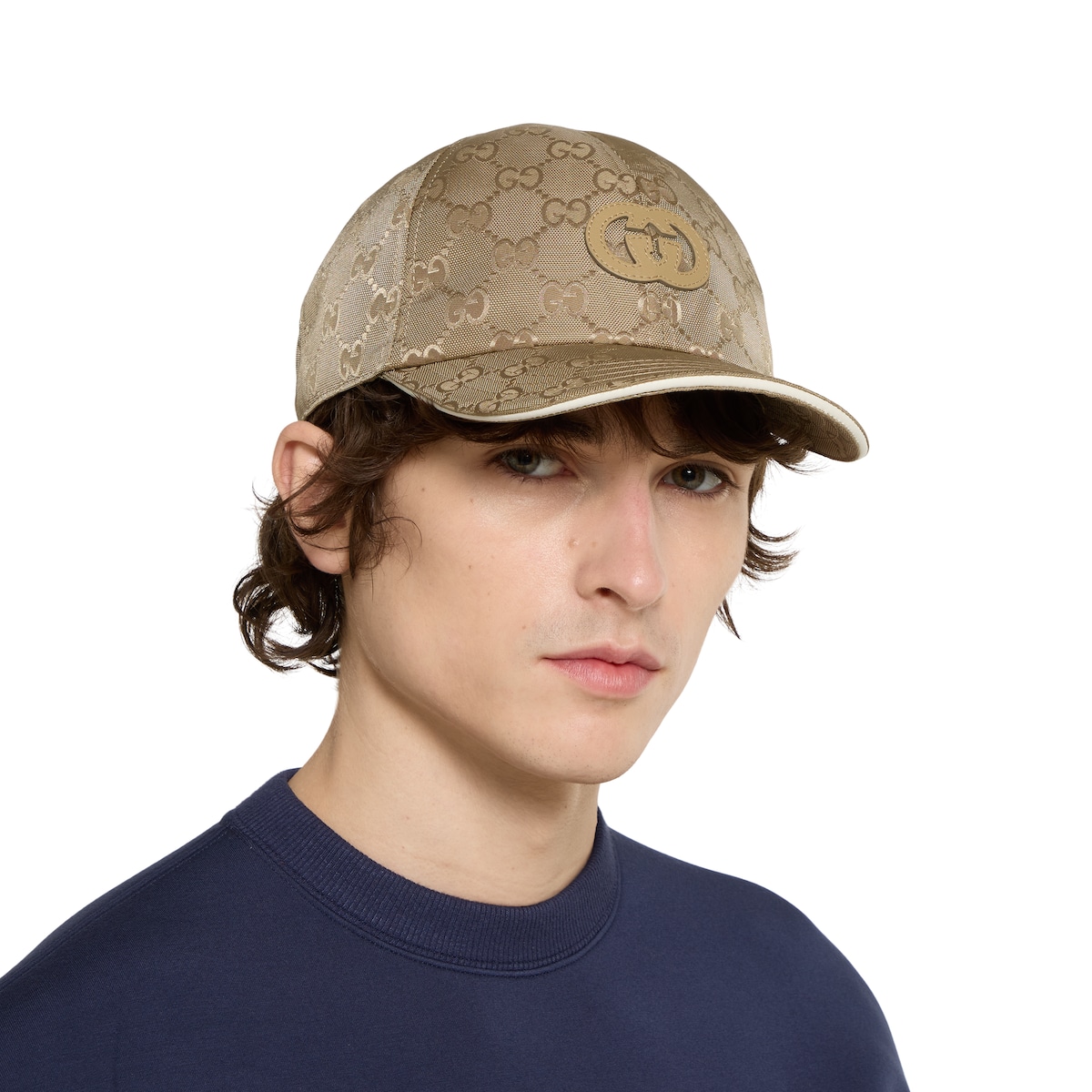 GG nylon baseball hat in beige and light brown | GUCCI® US