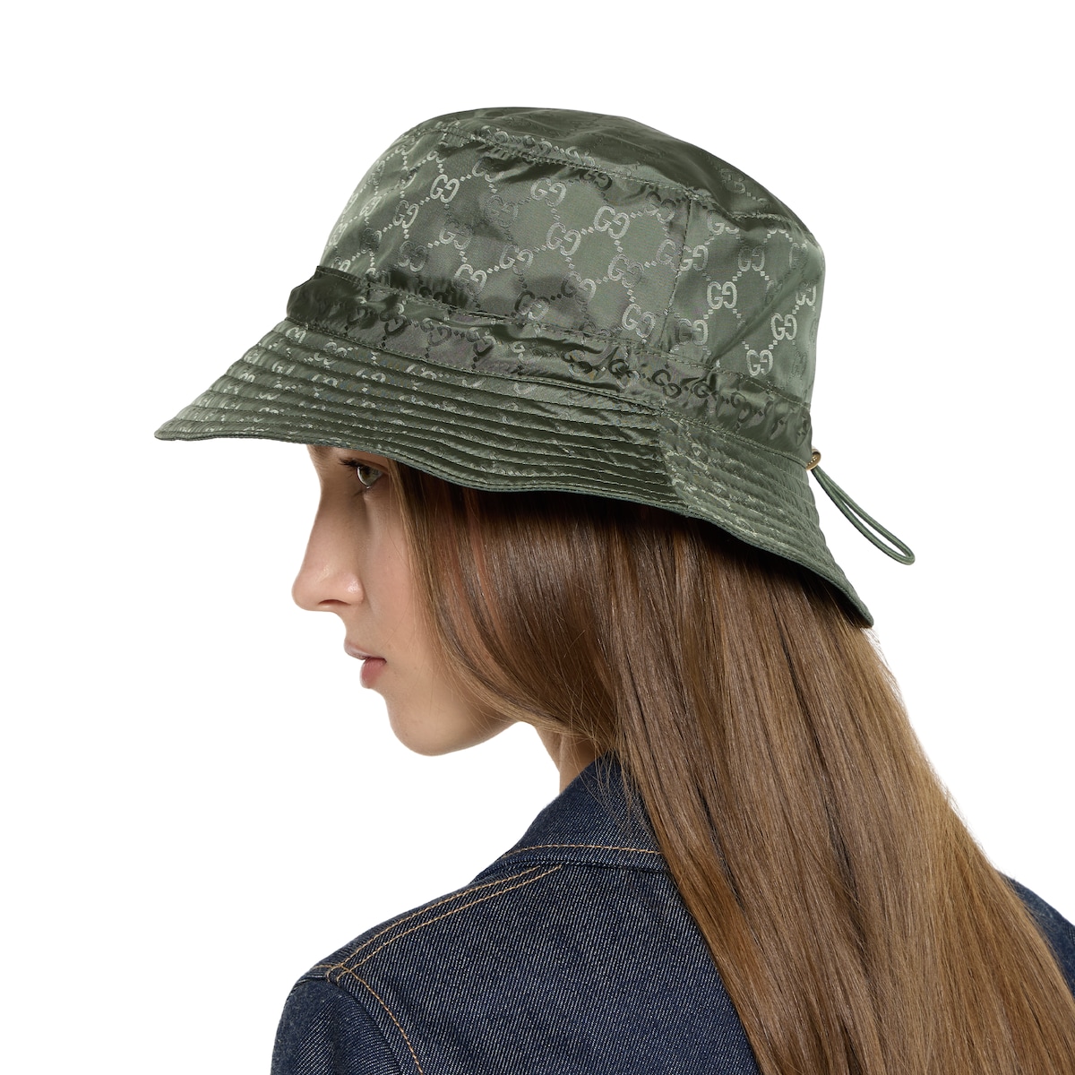 リバーシブル GGナイロン バケットハット ・ダークグリーン