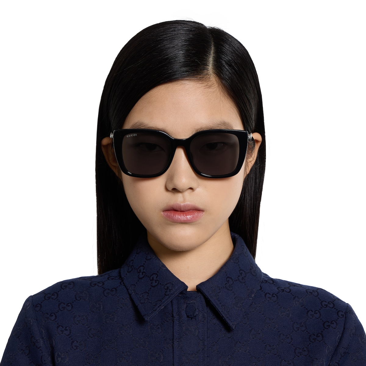 Gucci ブラック スクエアフレーム メガネ スクエアフレーム サングラス ・ブラック アセテート | GUCCI公式