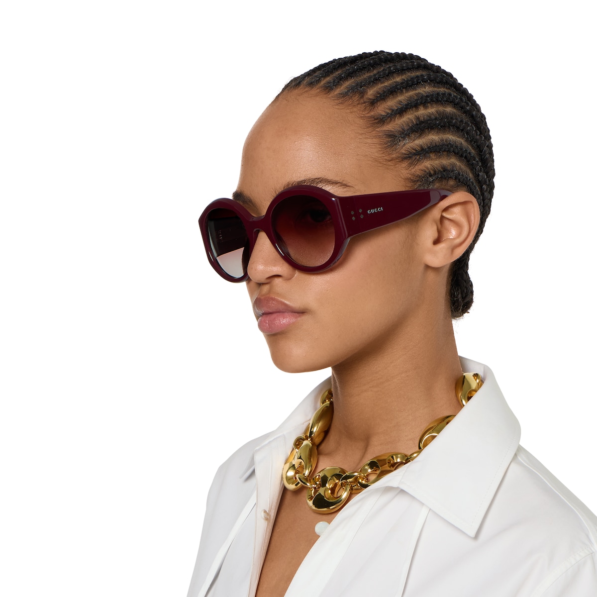 小物 GUCCI sunglasses interlocking round y2k Gucci Glitter Web Interlocking G Round Sunglasses (SHF-mtd3IN)