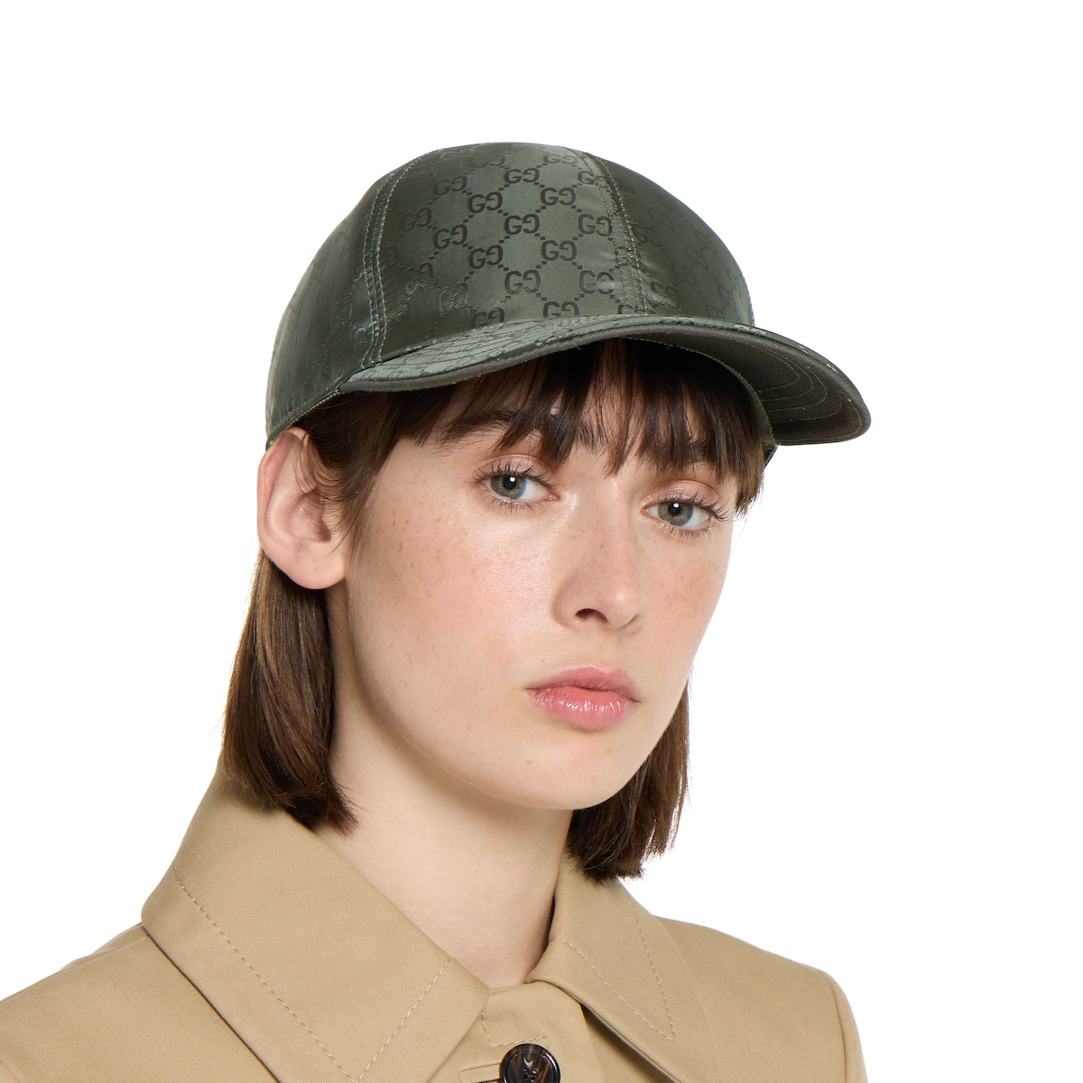 GG nylon baseball hat in green | GUCCI® CA