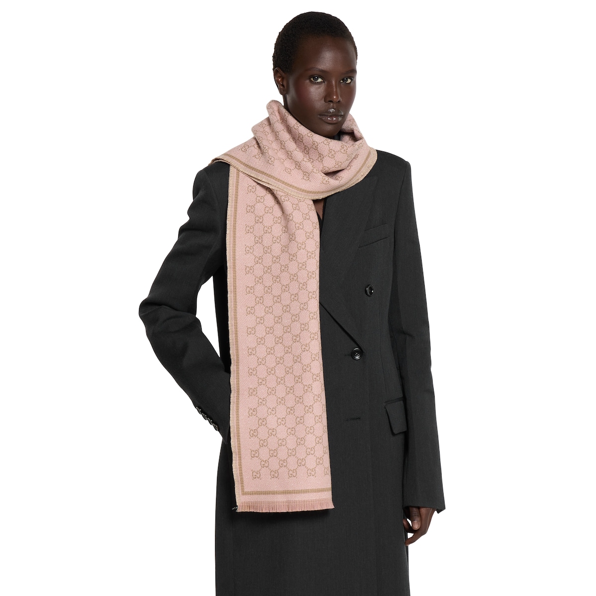 GG wool scarf in light pink | GUCCI® CA