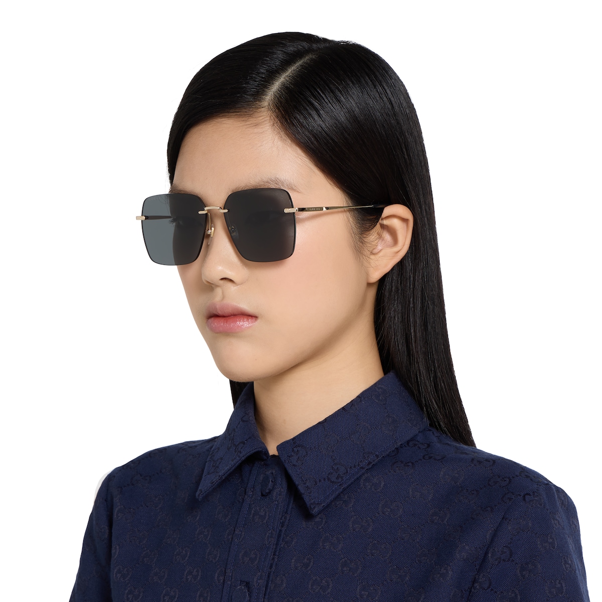 Specialized fit square sunglasses in light gold - thumbnail 2