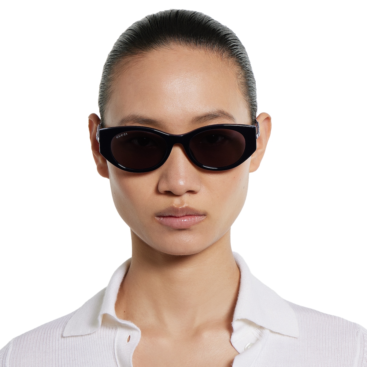 GUCCI ブラックメタルフレームサングラス ジオメトリック フレーム サングラス ・ブラック アセテート | GUCCI公式
