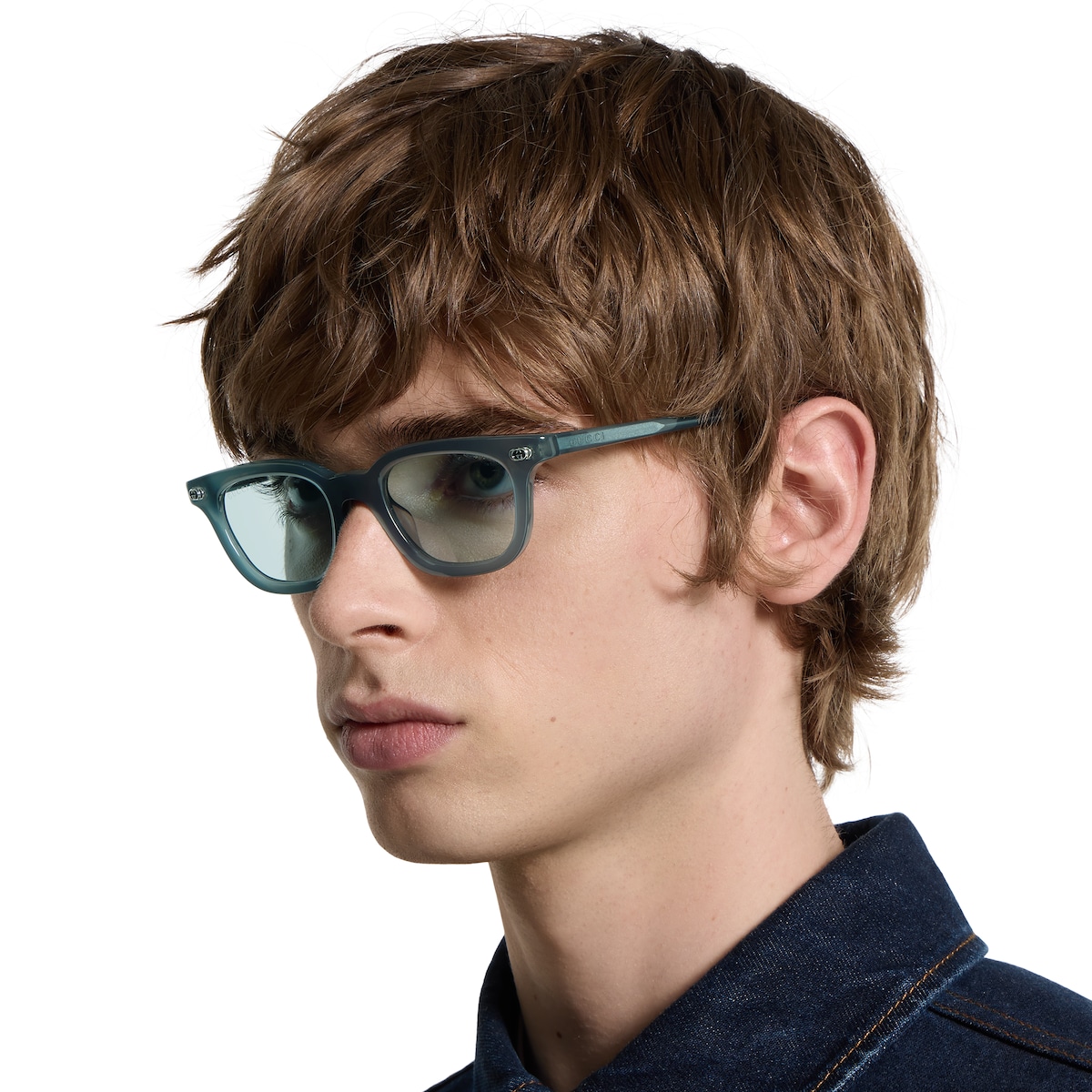 Oval frame sunglasses in opal blue | GUCCI® US