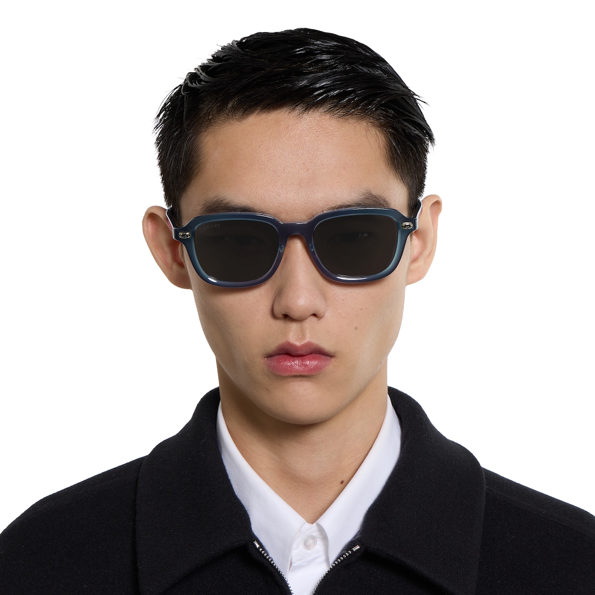 オーバルフレーム サングラス ・クリアブルーグレー | GUCCI公式