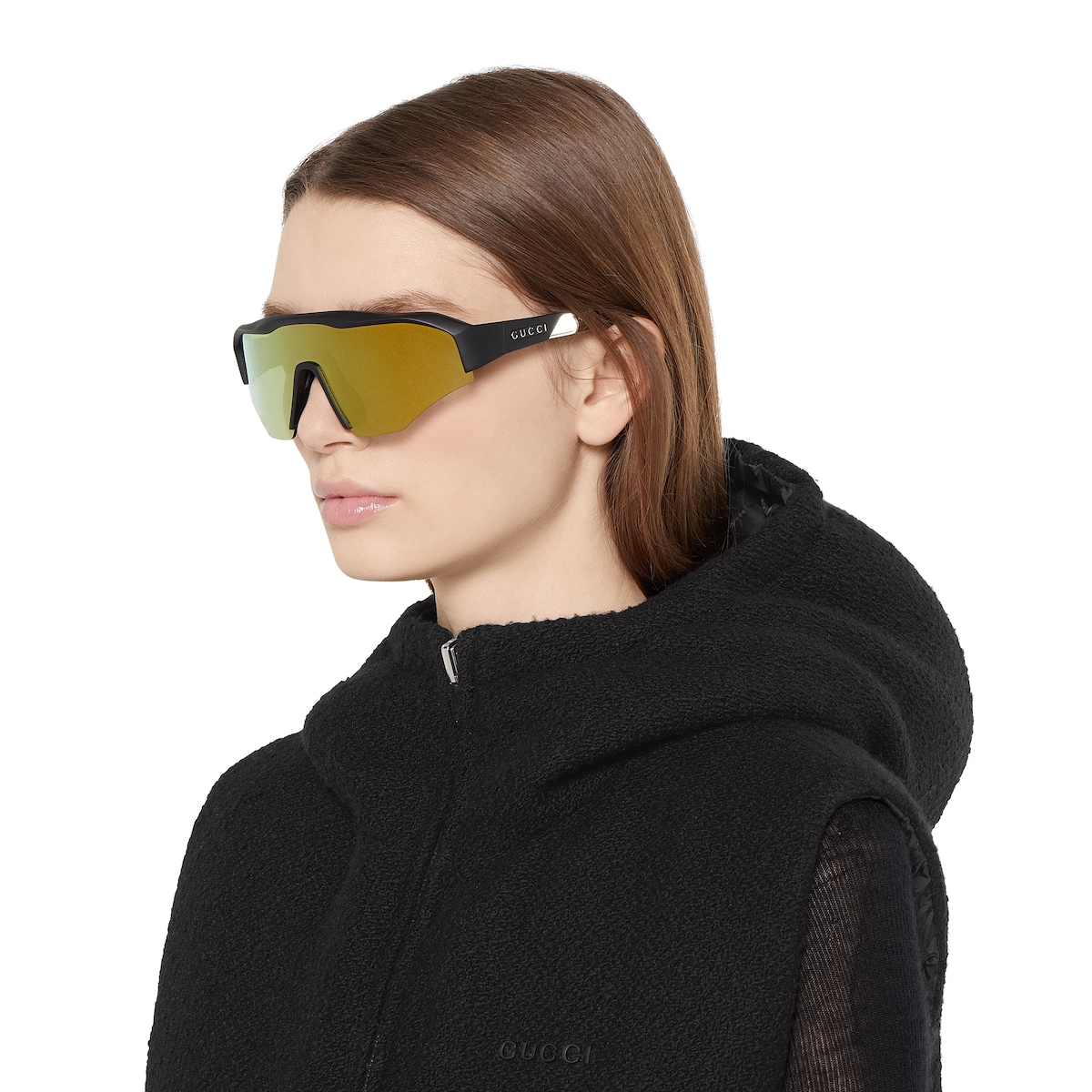 yassan_1004  Rectangular frame sunglasses in black | GUCCI® US