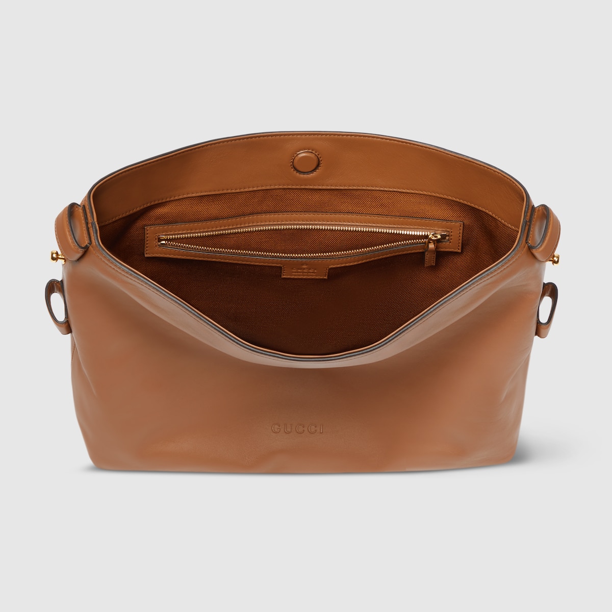 GUCCI ブラウン バッグ グッチ ソフトビット〕マキシ ショルダーバッグ ・ブラウン レザー