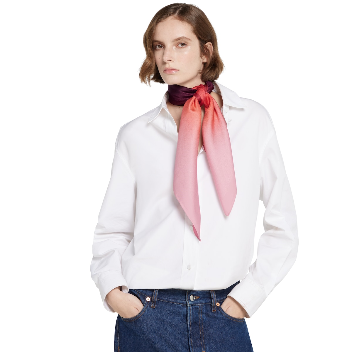 Gucci シルクスカーフ ピンク系 90 x 90 プロジェクト シルクスカーフ ・ピンク | GUCCI公式