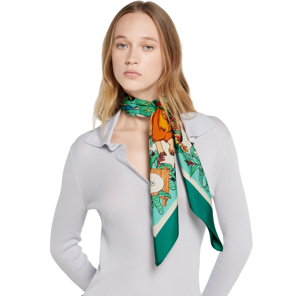 GUCCI シルクスカーフ 90cm 90 x 90 プロジェクト プリント シルクスカーフ ・マルチカラー