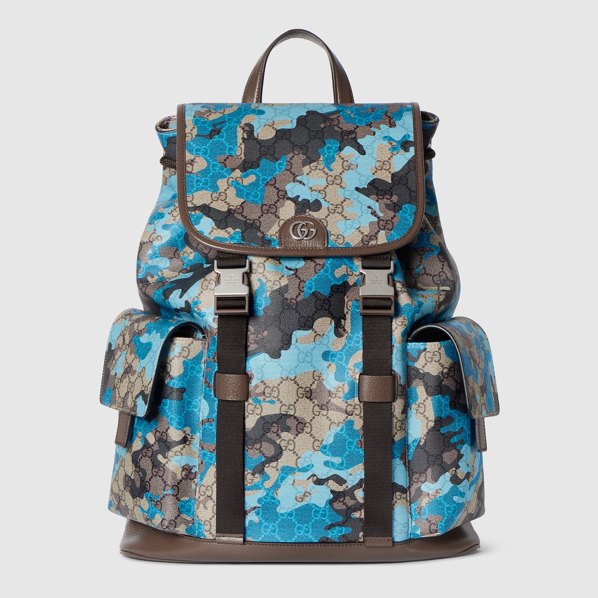 Mochila grande GG en tejido GG azul | GUCCI® MX