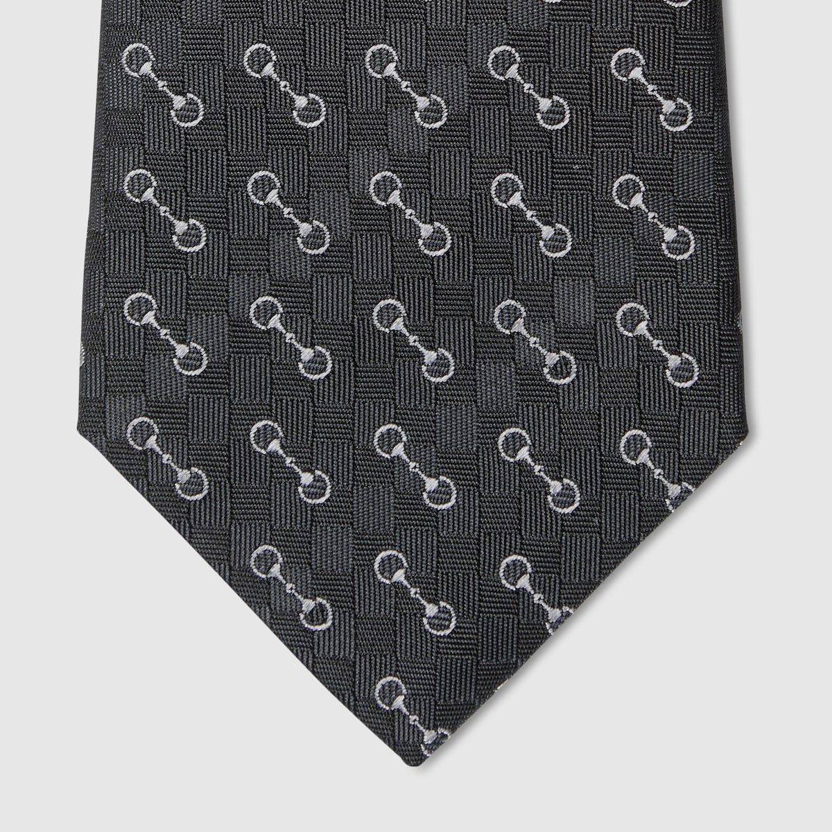 ホースビット シルクジャカード ネクタイ ・ブラック＆ホワイト