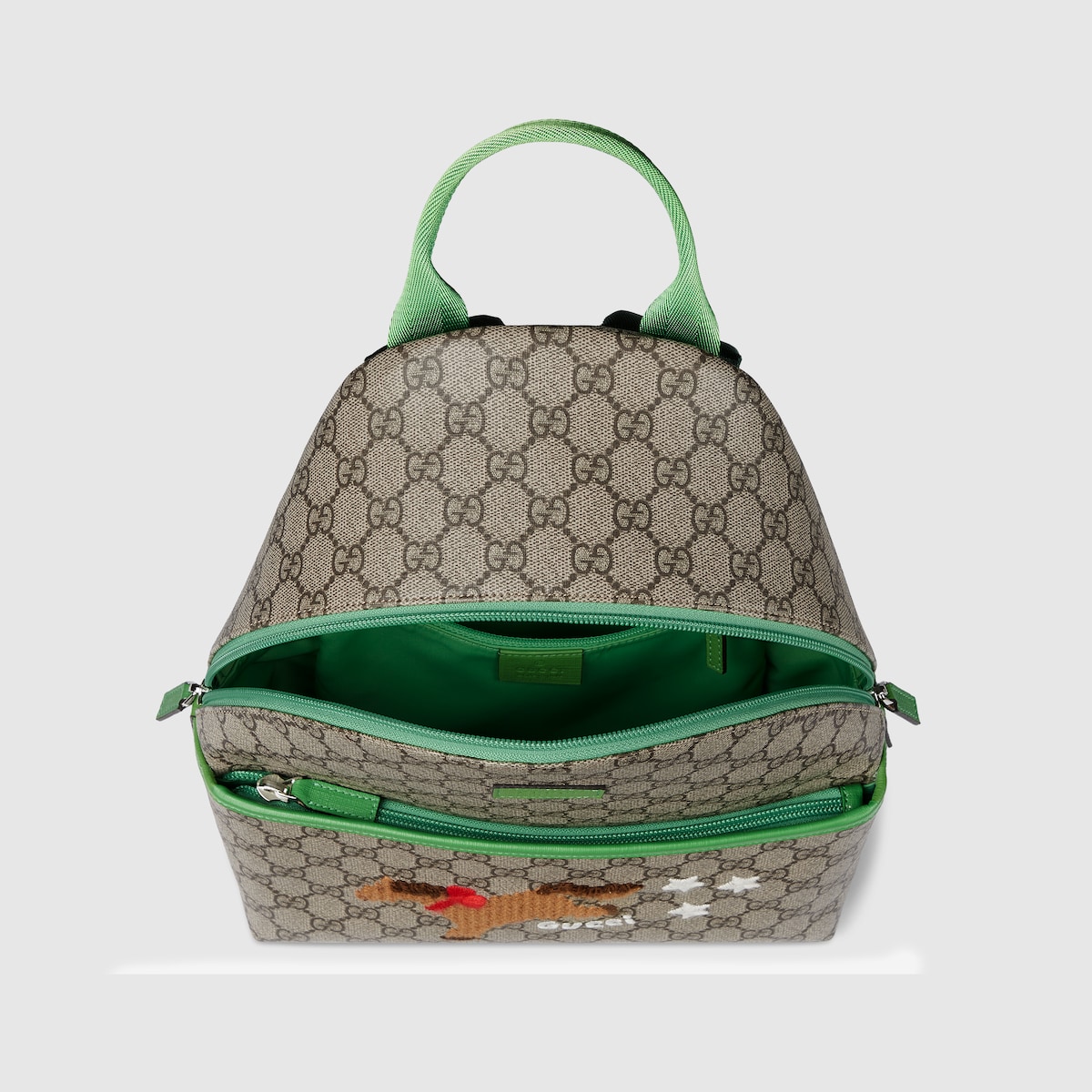 Children's GG backpack in beige and brown GG Supreme