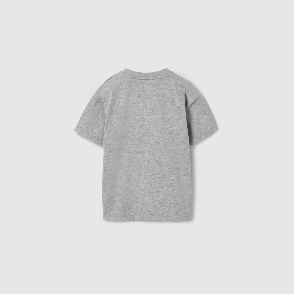 Baby cotton T-shirt with embroidery in light grey - thumbnail 3