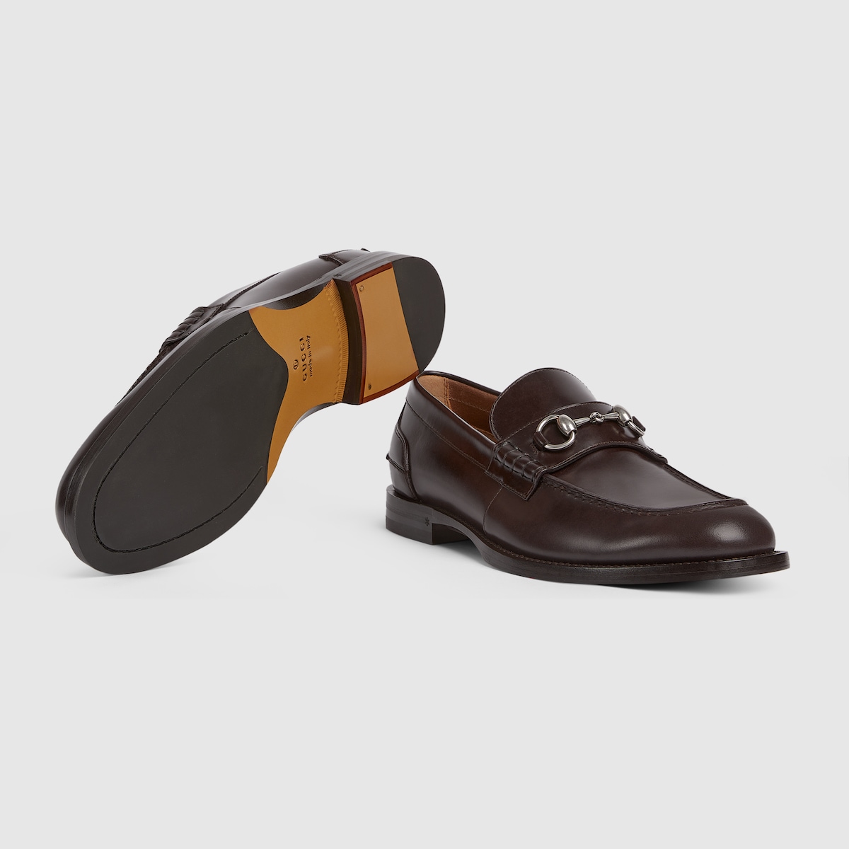 ホースビット付き メンズ ローファー ・ダークブラウン レザー | GUCCI公式