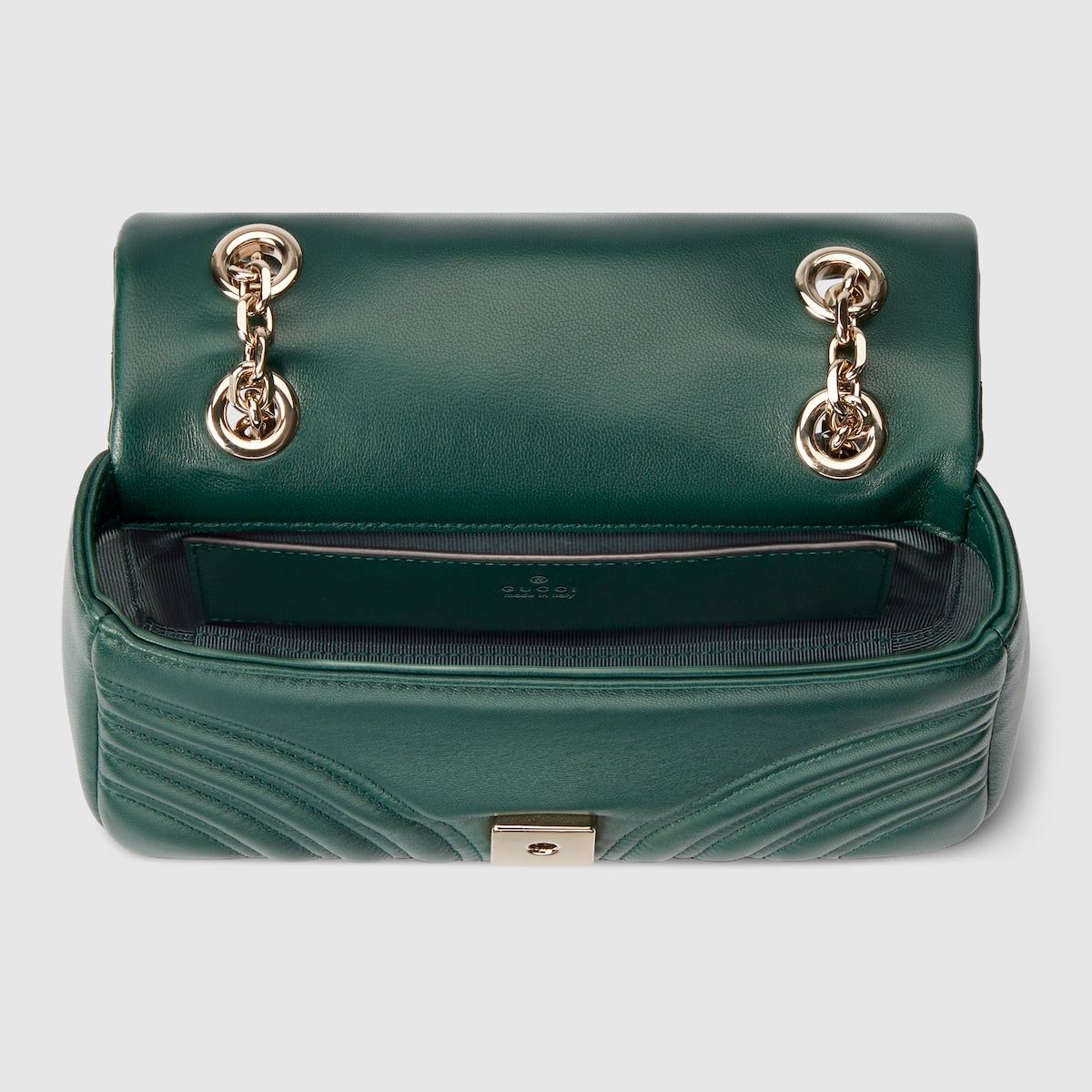 GG Marmont small shoulder bag in green leather | GUCCI® US