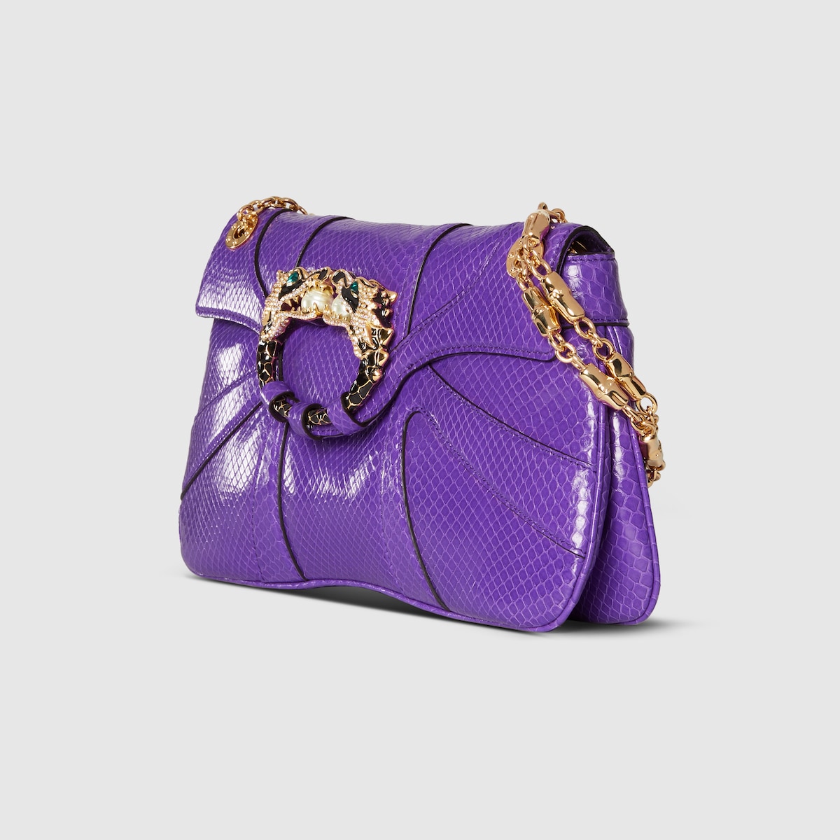 Python evening shoulder bag in purple - thumbnail 7