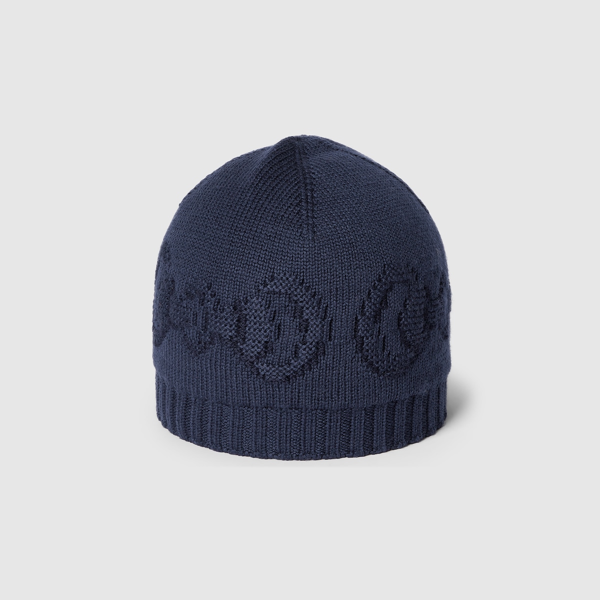 Wool hat with Horsebit detail in navy - thumbnail 4